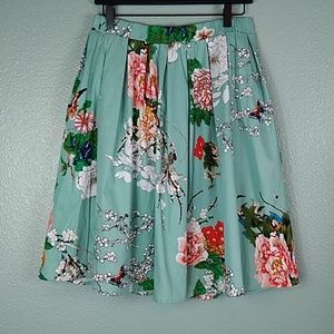 NWT Retro Pleated Feminine Floral Skirt Women’s L